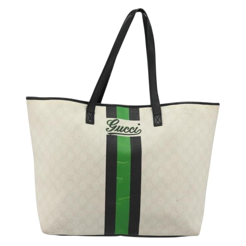 Gucci GG Supreme Web Tote Bag White